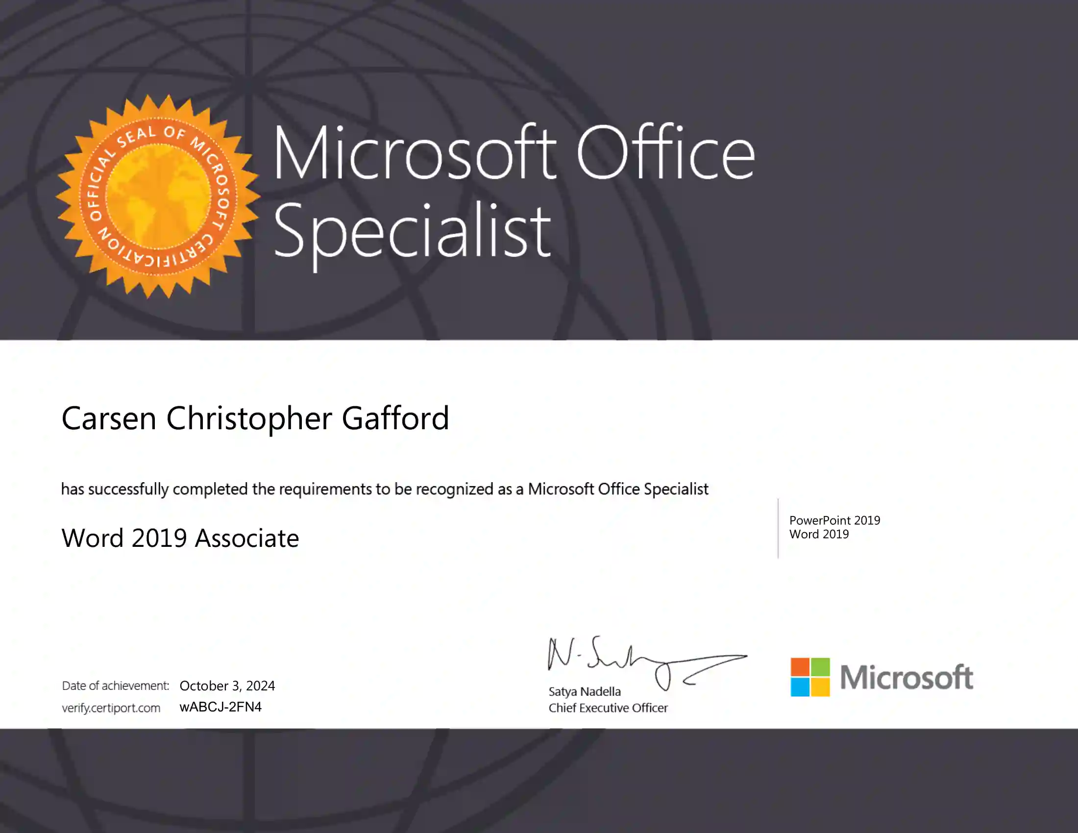 Word Certificate